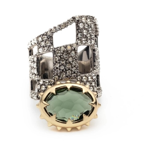 Alexis Bittar Pave Checkerboard Georgian Ring - Picture 2 of 3